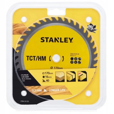 STANLEY STA13125 Tarcza do drewna z węglikiem tct/hm 170x16mm 40z
