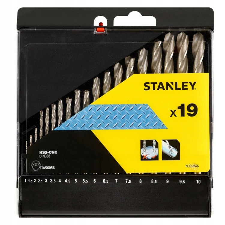 STANLEY STA56058 KOMPLET WIERTEŁ DO METALU 19szt
