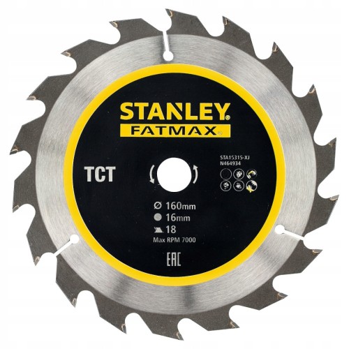 STANLEY STA15315 Piła tarczowa z węglikiem TCT 160x16mm 18z