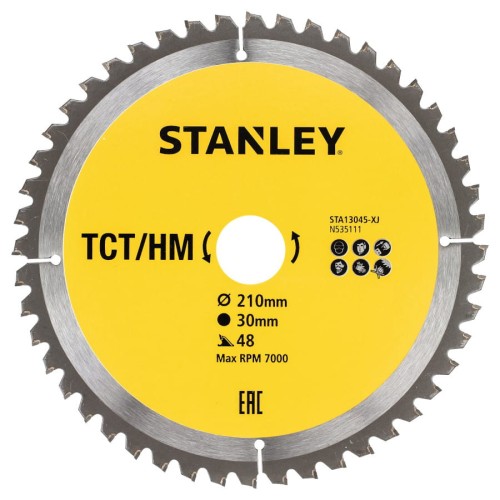 STANLEY STA13045 Tarcza węglik TCT/HM 210x30mm 48z