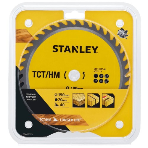 STANLEY STA13175 Tarcza węgliki TCT/HM 190x20mm 40z