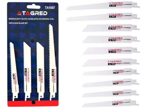TARGET Zestaw brzeszczotów do piły szablastej 10szt. do metalu i drewna
