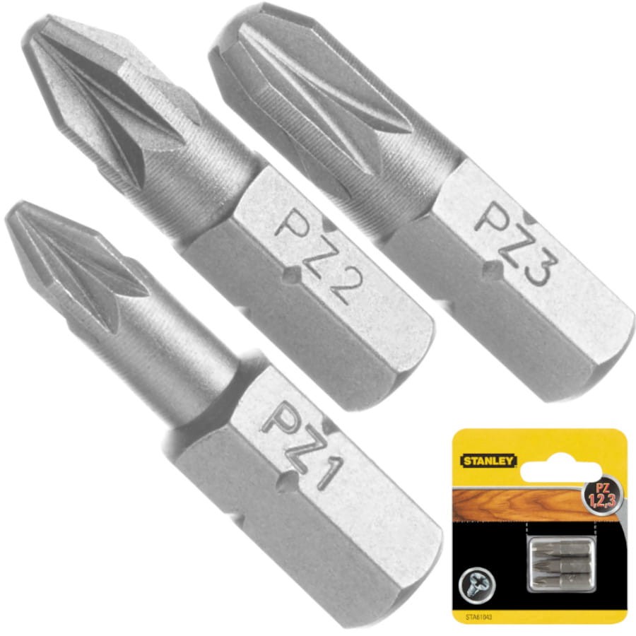 STANLEY STA61043 Bity końcówki pozidriv 25mm 3szt.