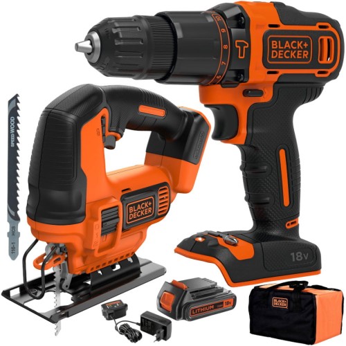 BLACK&DECKER BCK22S1S Zestaw wkrętarka wyrzynarka akumulator 1.5Ah