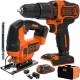 BLACK&DECKER BCK22S1S Zestaw wkrętarka wyrzynarka akumulator 1.5Ah