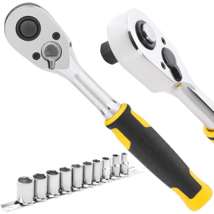 STANLEY 82666 Klucz grzechotka 1/4'' + 10szt. nasadek