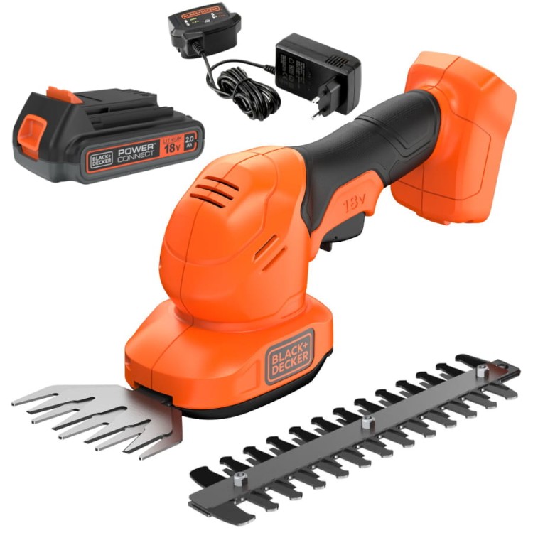 BLACK DECKER BCSS18D1 Nożyce do żywopłotu i trawy akumulatorowe 18V + 2Ah + ład