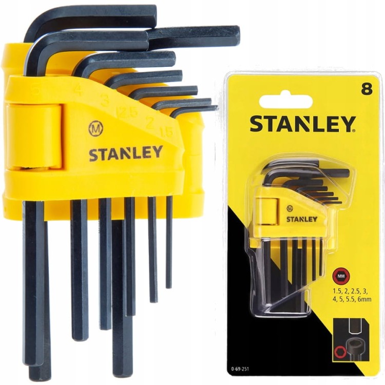 STANLEY 69-251 Zestaw kluczy imbusowych metrycznych 8szt