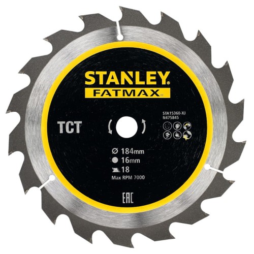 STANLEY STA15360 Tarcza z węglikiem TCT/HM 184x16mm 18z