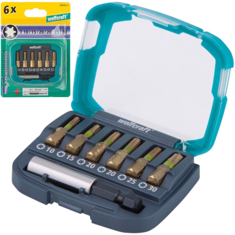 WOLFCRAFT Zestaw bitów Torx 25mm 1/4" 6szt