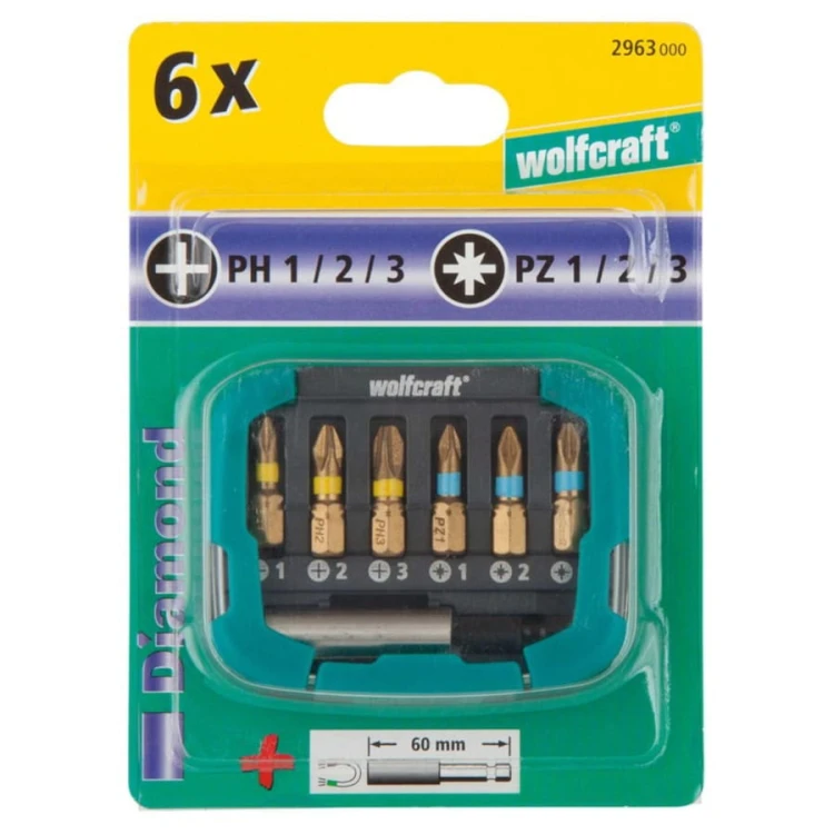 WOLFCRAFT 2963000 Zestaw bitów philips pozidriv 6szt.