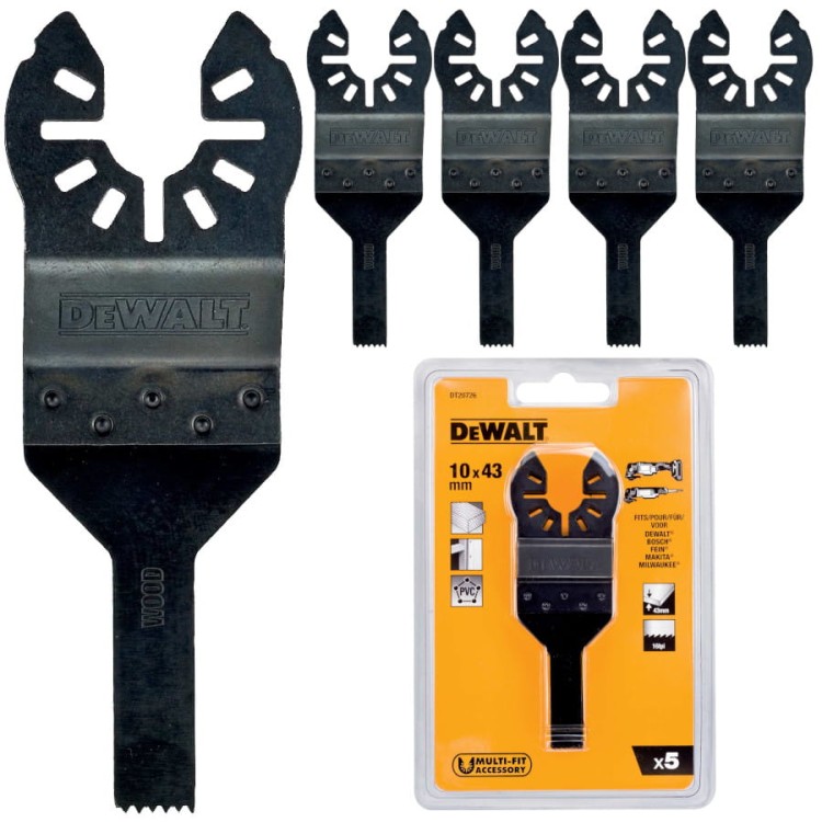 DEWALT DT20726 Brzeszczot do cięcia drewna 5szt. MultiTool 10x43mm