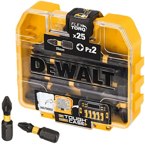 DEWALT DT70556T Zestaw bitów Pozidriv Pz2 25mm EXTREME IMPACT 25szt. w Tough Case+