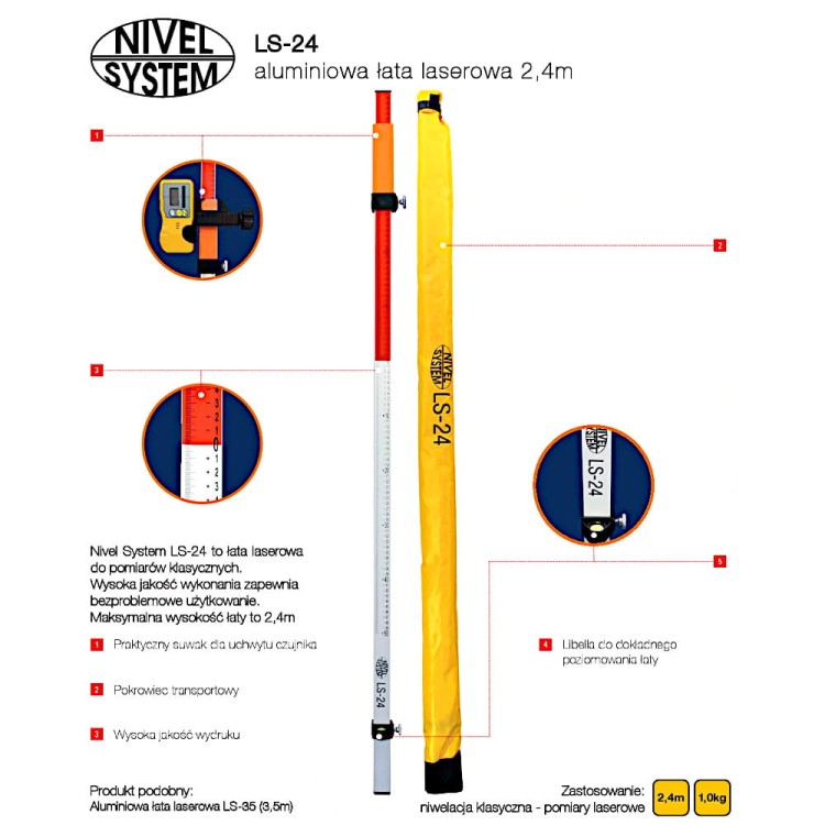 Łata laserowa NIVEL SYSTEM LS-24