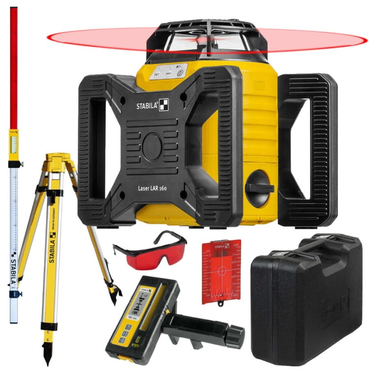 STABILA Niwelator laserowy LAR 160 IP65 + statyw, łata, odbiornik