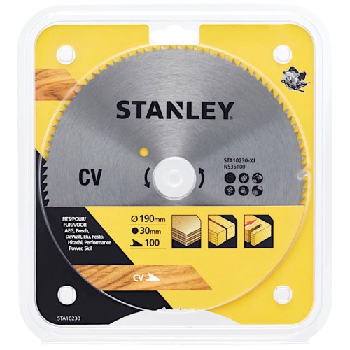 STANLEY STA10230 Tarcza do drewna piła 190x30mm 100z