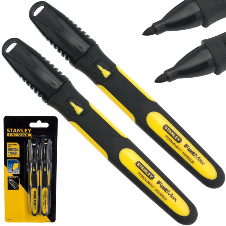 STANLEY 47-312 Fatmax markery czarne standard 2szt