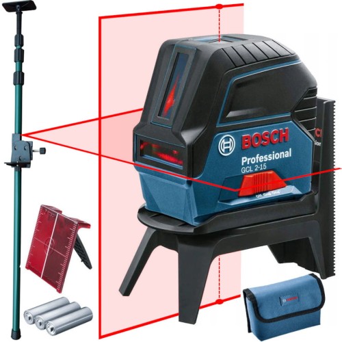 BOSCH GCL 2-15 Laser krzyżowy + tyczka teleskopowa GT-320