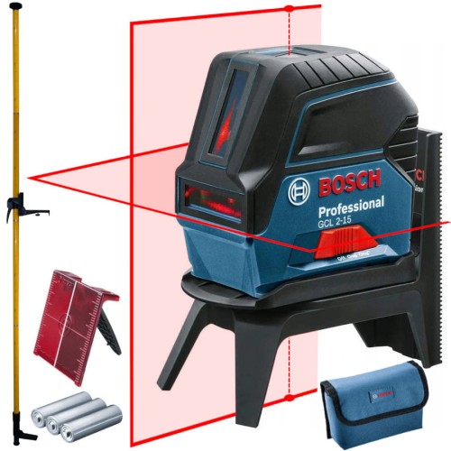 BOSCH GCL 2-15 Laser krzyżowy + tyczka rozporowa GT-360