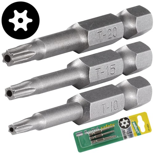 WOLFCRAFT 1261000 zestaw bitów Torx z otworem 3 sztuki