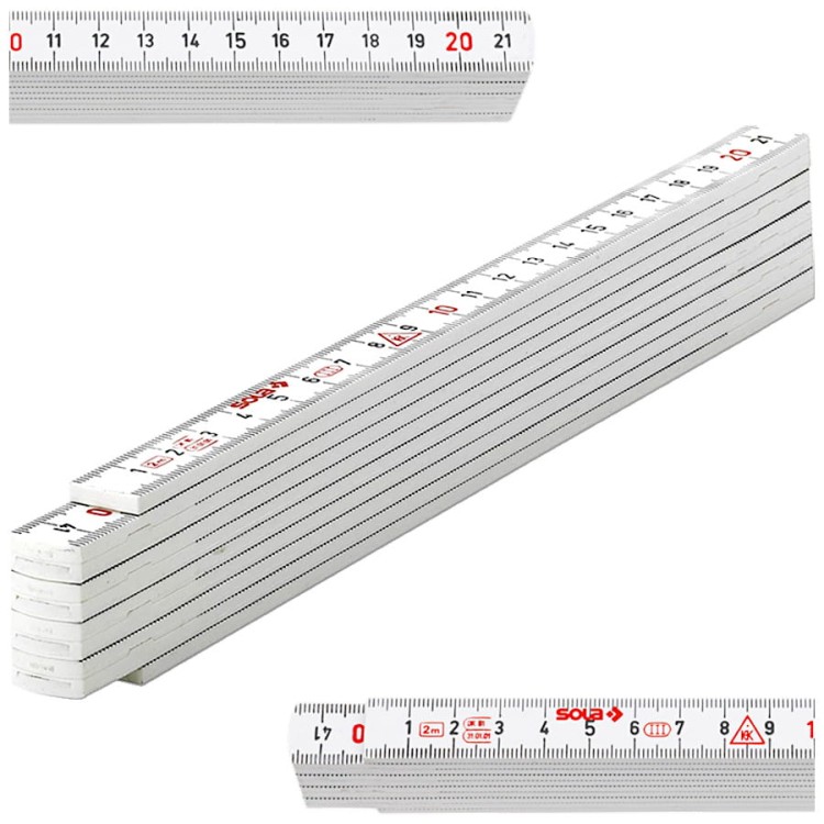 SOLA 53030201 Miara składana HK 2/10 W drewniana dwustronna 2m