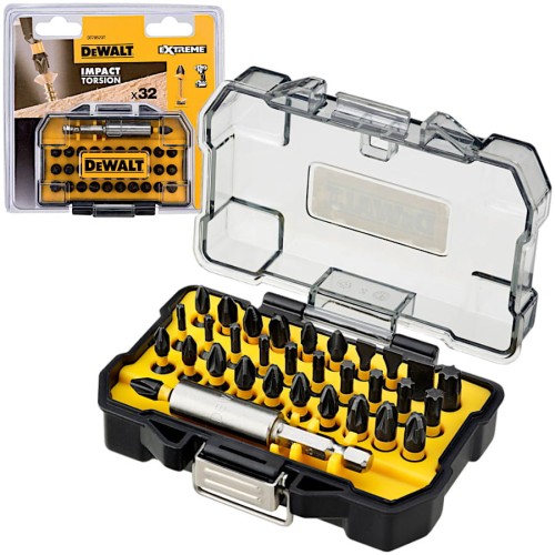 DEWALT DT70523T Zestaw bitów EXTREME Ph Pz Torx Płaskie + uchwyt magnetycznych + etui 32szt.