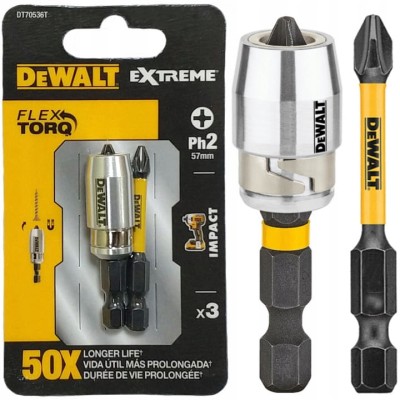 DEWALT DT70536T Bity udarowe Ph2 57mm 2szt. uchwyt Flex Torq Extreme Impact