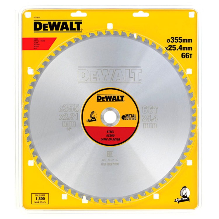 Tarcza do cięcia metalu 355x25,4mm 66z DT1926 DeWalt