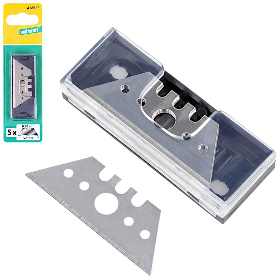 WOLFCRAFT 4185000 Zestaw ostrzy trapezowych 0.5 x 52mm 5szt.
