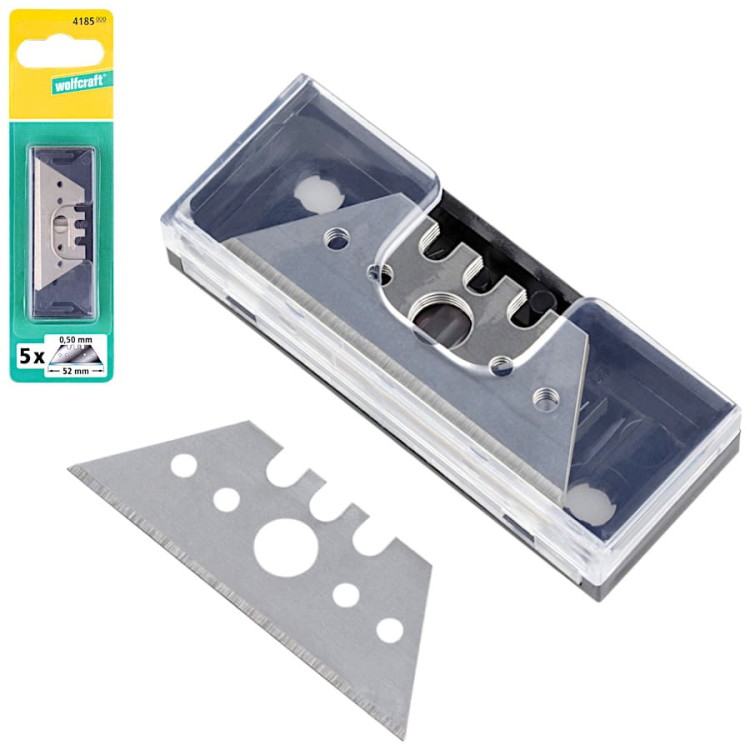 WOLFCRAFT 4185000 Zestaw ostrzy trapezowych 0.5 x 52mm 5szt.