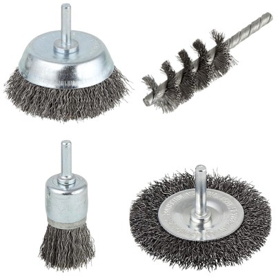 WOLFCRAFT 2133000 Zestaw szczotek z drutu stalowego 4szt.