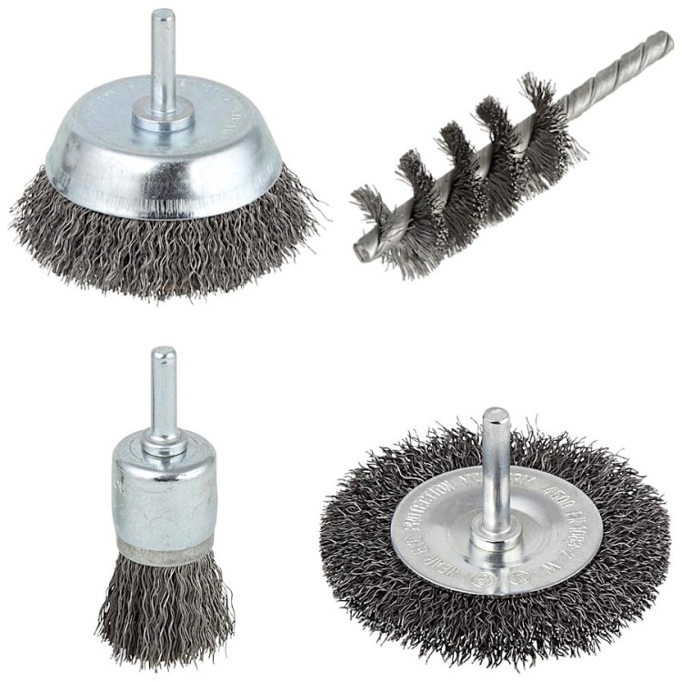 WOLFCRAFT 2133000 Zestaw szczotek z drutu stalowego 4szt.