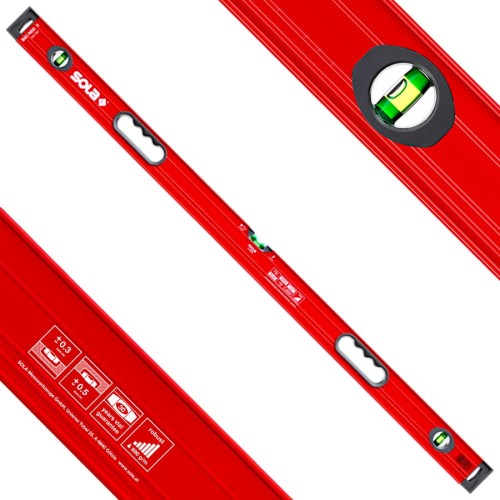 SOLA 01219401 Poziomica BIG RED 3 120cm z uchwytami
