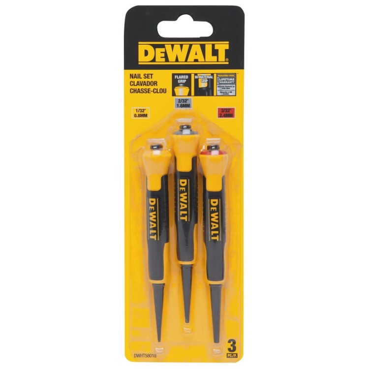 Zestaw podbijaków punktaków 3szt DEWALT DWHT0-58018