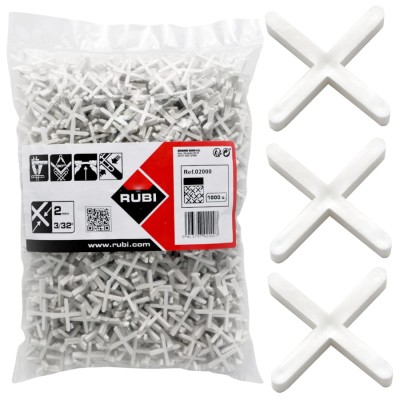 RUBI 02000 Krzyżyki dystansowe do układania płytek 2mm 1000szt