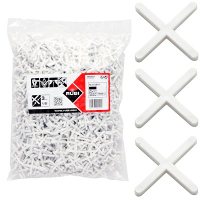RUBI 02001 Krzyżyki dystansowe do układania płytek 3mm 1000szt