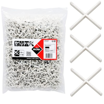 RUBI 02031 Krzyżyki dystansowe do układania płytek 1,5mm 1000szt