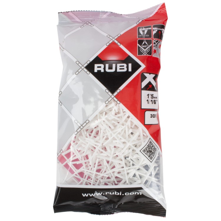RUBI 02912 Krzyżyki dystansowe do układania płytek 1,5mm 300szt