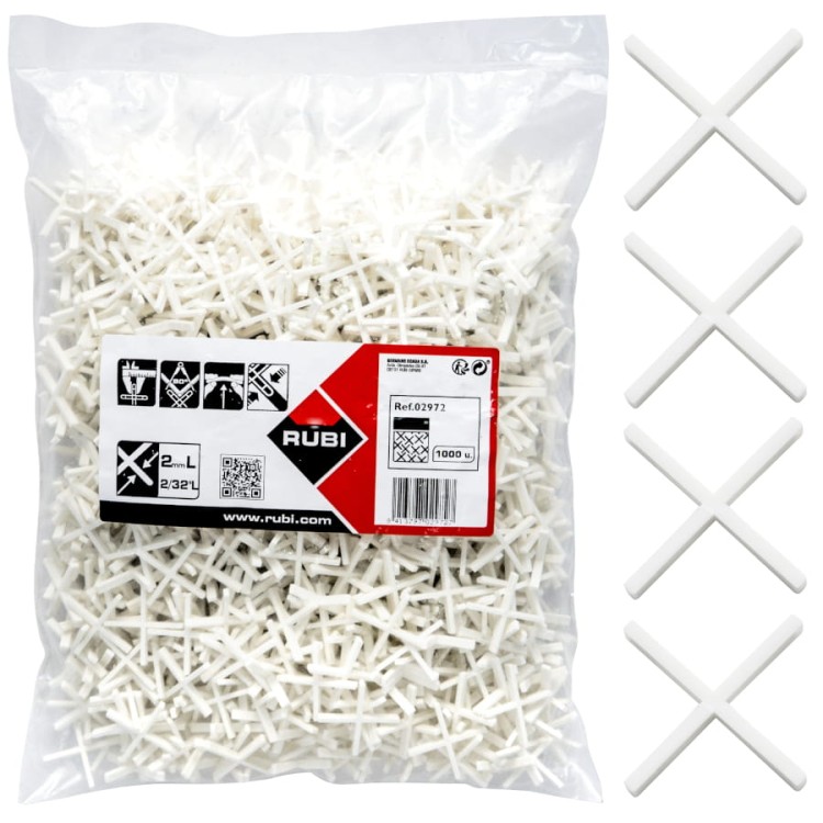 RUBI 02972 Krzyżyki dystansowe do układania płytek 2mm 1000szt