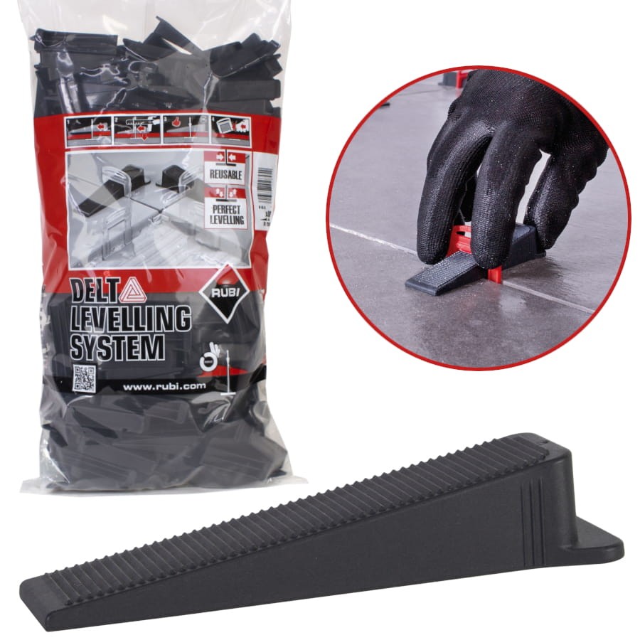 RUBI Kliny do poziomowania płytek 400szt. Delta levelling system