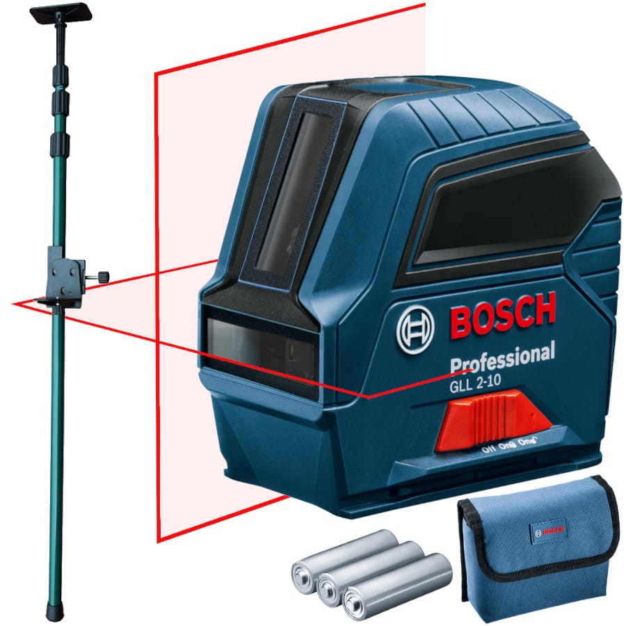 BOSCH GLL 2-10 Laser krzyżowy w etui + tyczka GT-320
