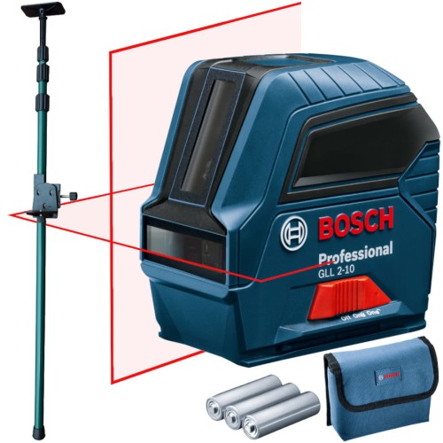 BOSCH GLL 2-10 Laser krzyżowy w etui + tyczka GT-320