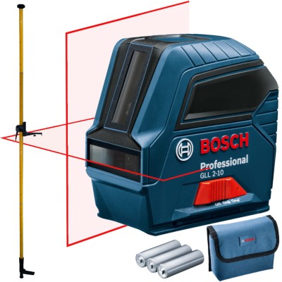 BOSCH GLL 2-10 Laser krzyżowy w etui + tyczka LP-33