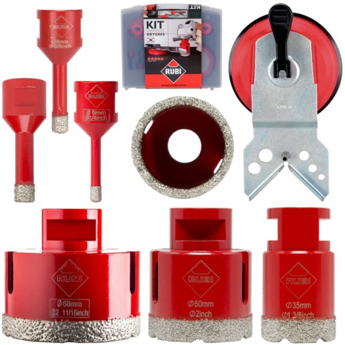 RUBI Zestaw otwornic diamentowych dry gres 6szt 6-68mm