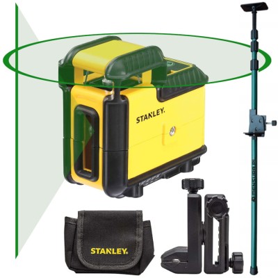 STANLEY STHT77594 CROSS 360 Laser liniowy krzyżowy zielony + tyczka GT-320 + akcesoria