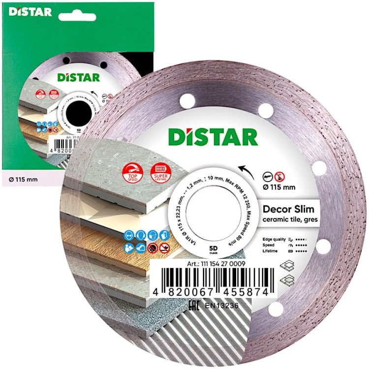 DISTAR 11115427009 Tarcza diamentowa Decor Slim 115x22.23mm
