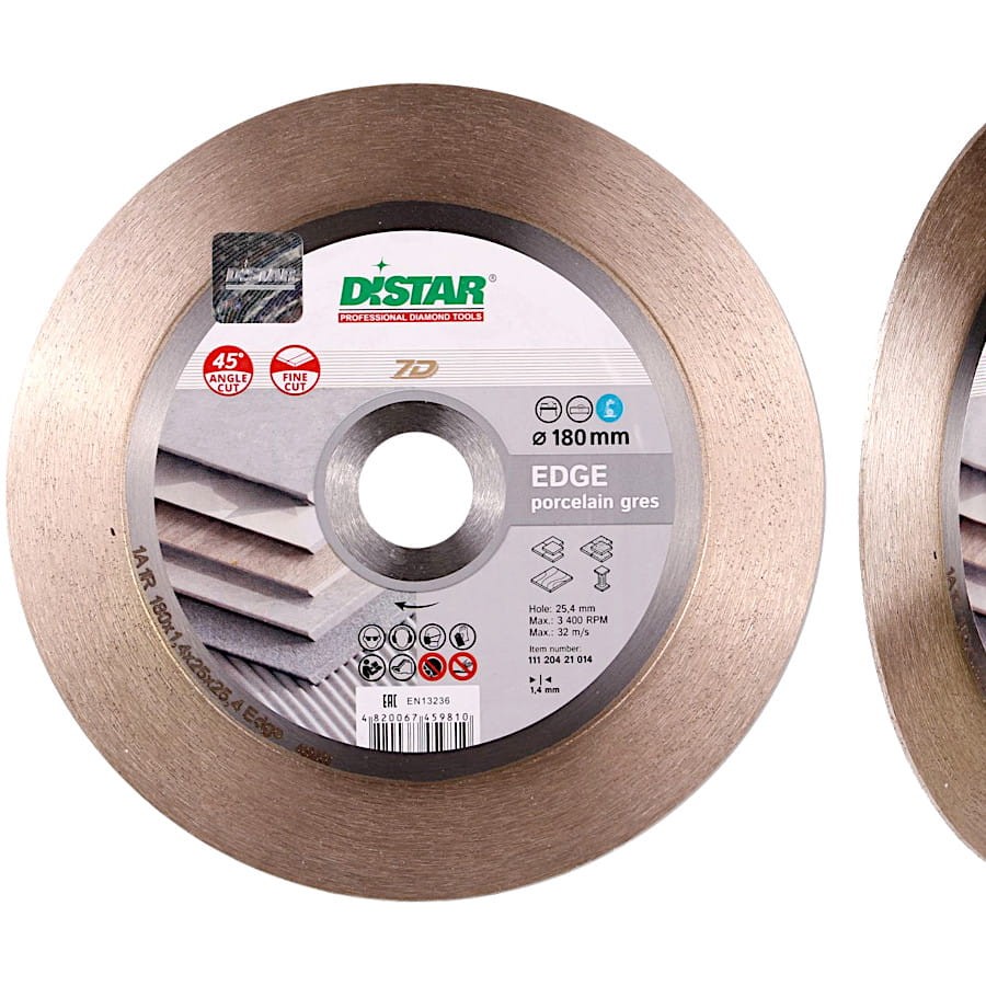 Tarcza diamentowa do ukosowania EDGE do ceramiki gresu 180x25.4mm DISTAR 11120421014