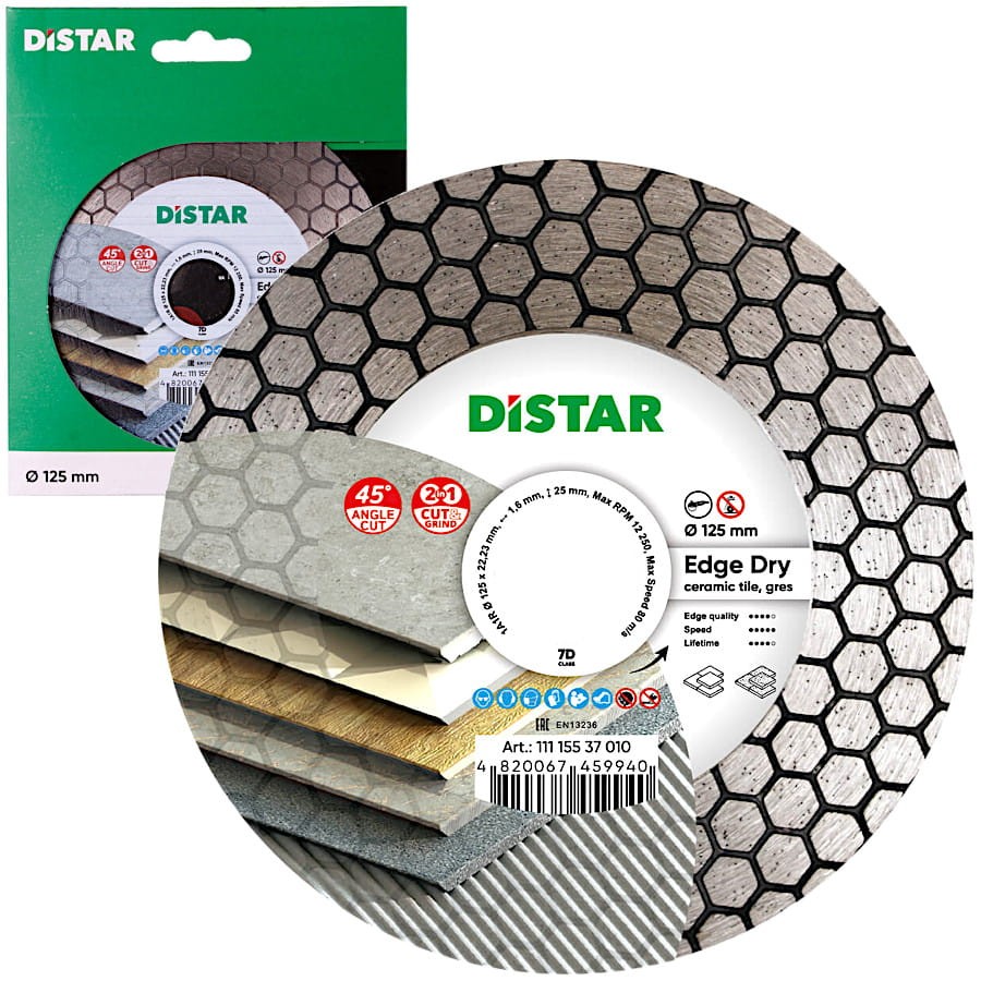 Tarcza diamentowa do ukosowania Edge Dry 125x22.23mm DISTAR 11115537010