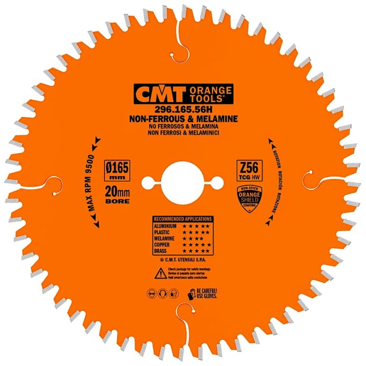 CMT Tarcza do cięcia materiałów nieżelaznych 165x20mm 296.165.56H