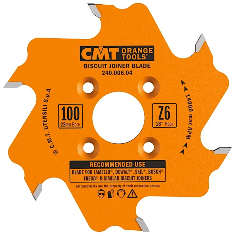 CMT Frez tarczowy do lamelek 100x22mm 6z lamello